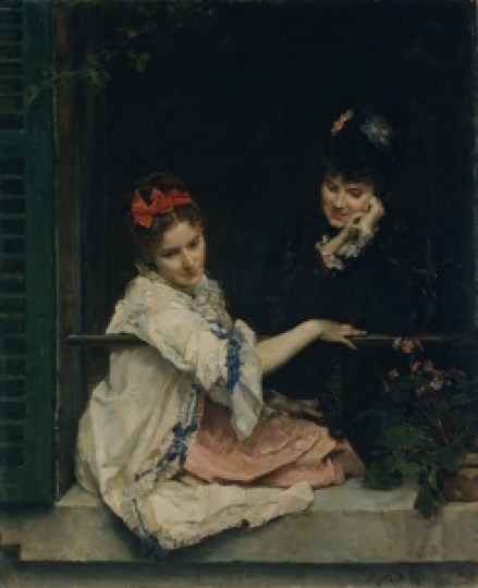 girls at a window